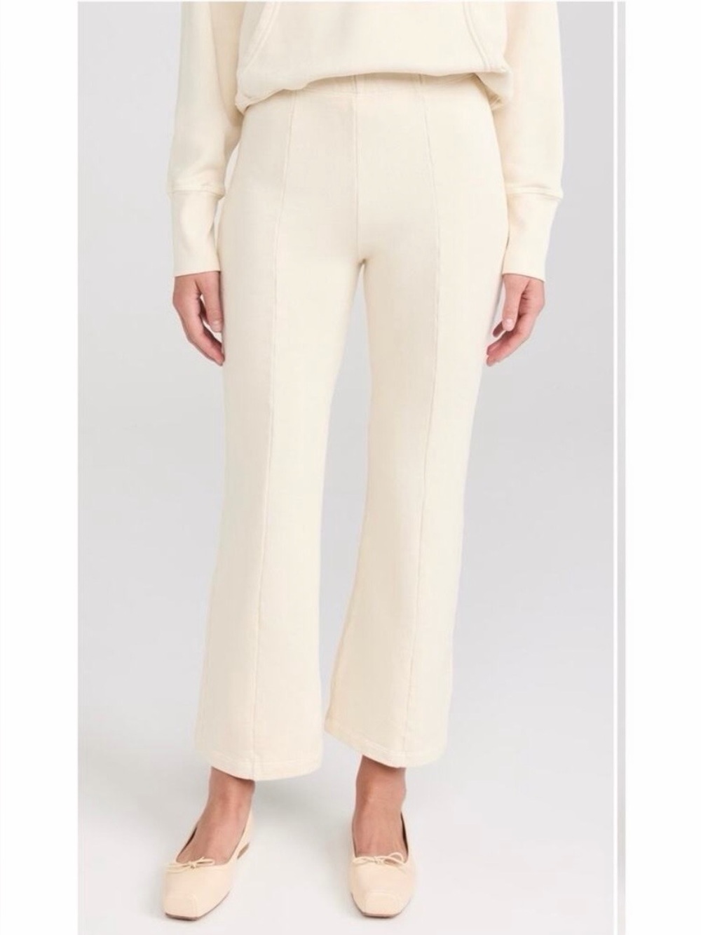 Suzie Kondie Fili Kick Flare Pants Cropped French Terry Cotton Size XS